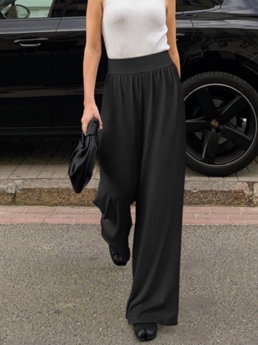 OQQ High-Rise Wide Leg Palazzo Pants Size M New - Picture 2 of 7